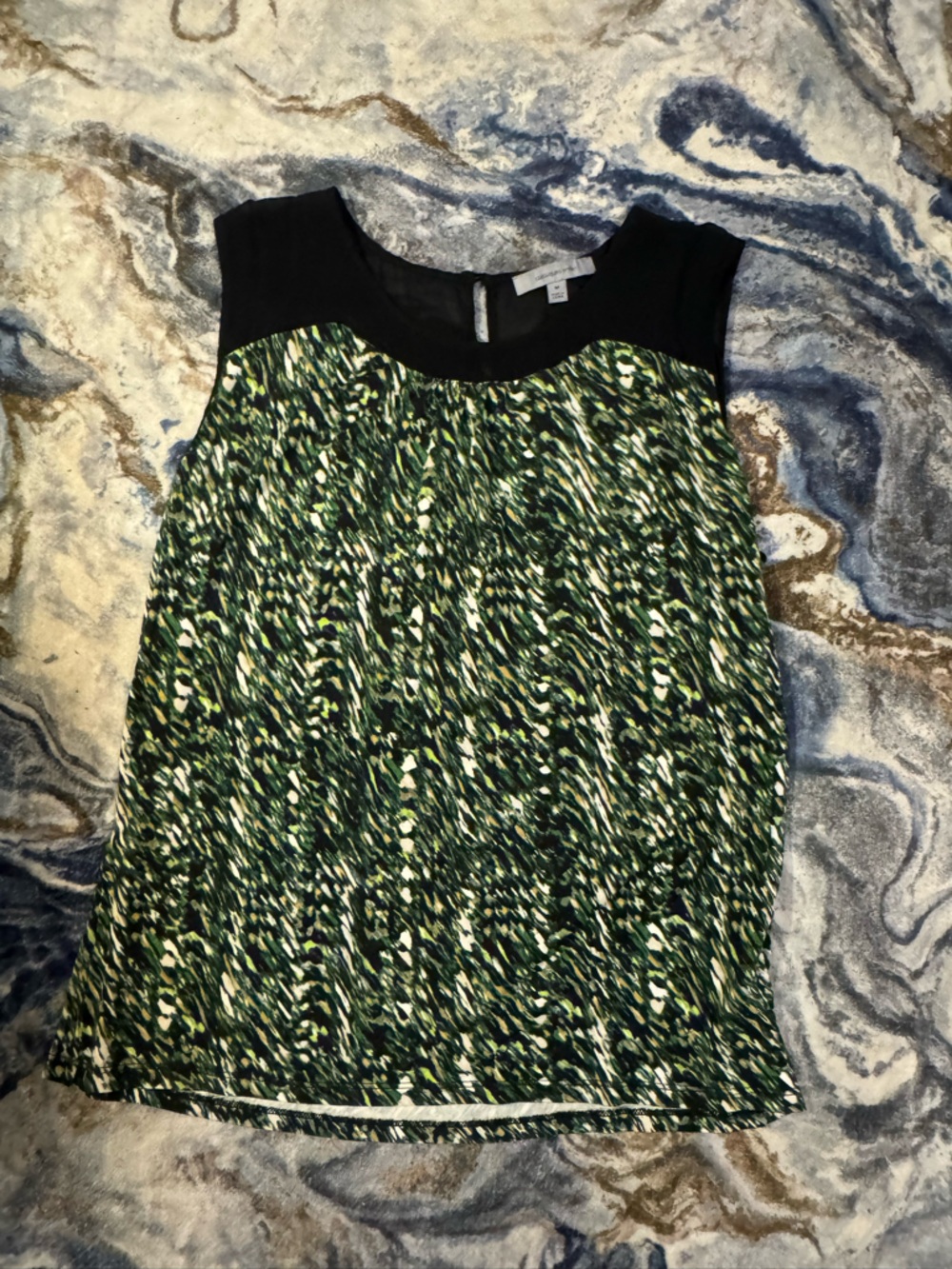 Classiques Entier Black Dress with Green Print